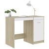 vidaXL Γραφείο Λευκό / Sonoma Δρυς 100 x 50 x 76 εκ. από Μοριοσανίδα