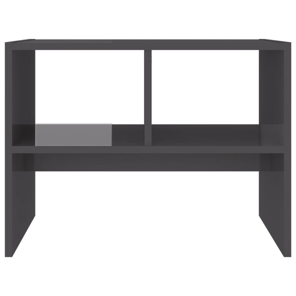 vidaXL Τραπέζι Βοηθητικό Γυαλιστερό Γκρι 60 x 40 x 45 εκ. Επεξ. Ξύλο