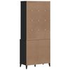 vidaXL Ντουλάπι Ψηλό VIKEN Μαύρος 80x40x190 εκ. από Μασίφ Ξύλο Πεύκου