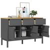 vidaXL Ντουλάπι FLORO Γκρι 114 x 43 x 74 εκ. από Μασίφ Ξύλο Πεύκου