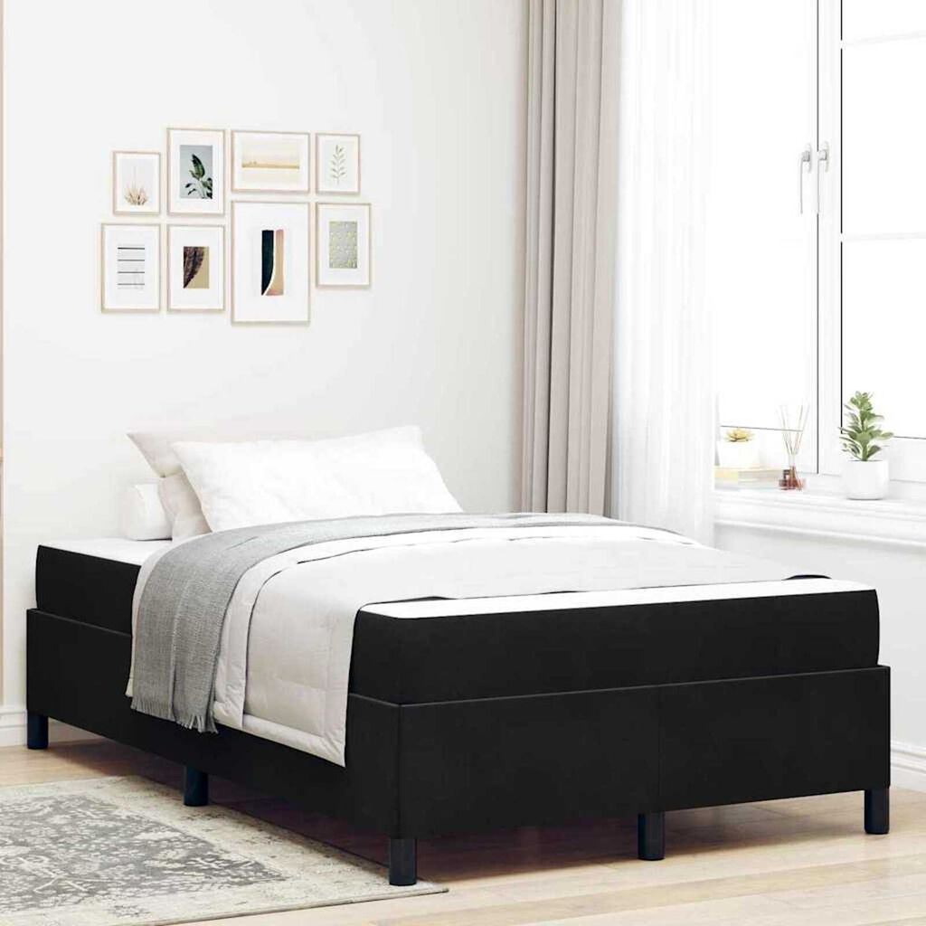 vidaXL Σκελετός Κρεβατιού Μαύρο και Λευκό 120 x 190 cm Βελούδο
