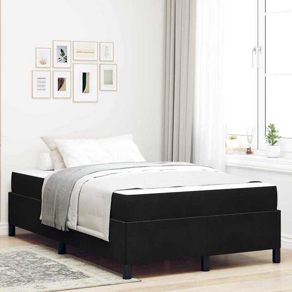 vidaXL Σκελετός Κρεβατιού Μαύρο και Λευκό 120 x 190 cm Βελούδο