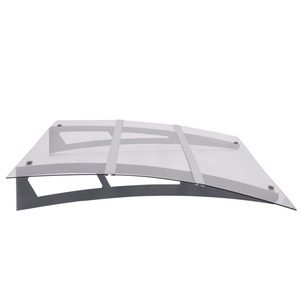 vidaXL Στέγαστρο Πόρτας Ασημί / Διαφανές 150 x 90 εκ. Πολυανθρακικό