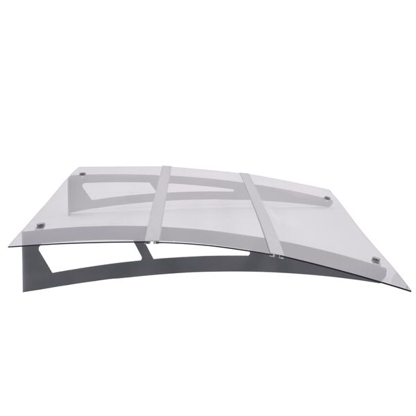 vidaXL Στέγαστρο Πόρτας Ασημί / Διαφανές 150 x 90 εκ. Πολυανθρακικό