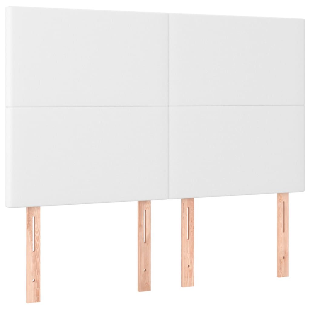 vidaXL Κρεβάτι Boxspring με Στρώμα & LED Λευκό 140x190 εκ. Συνθ. Δέρμα