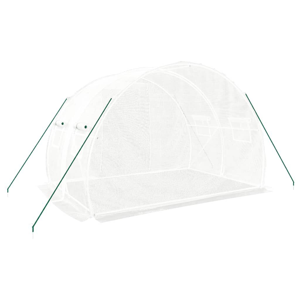 vidaXL Θερμοκήπιο με Ατσάλινο Πλαίσιο Λευκό 6 μ² 3 x 2 x 2 μ.