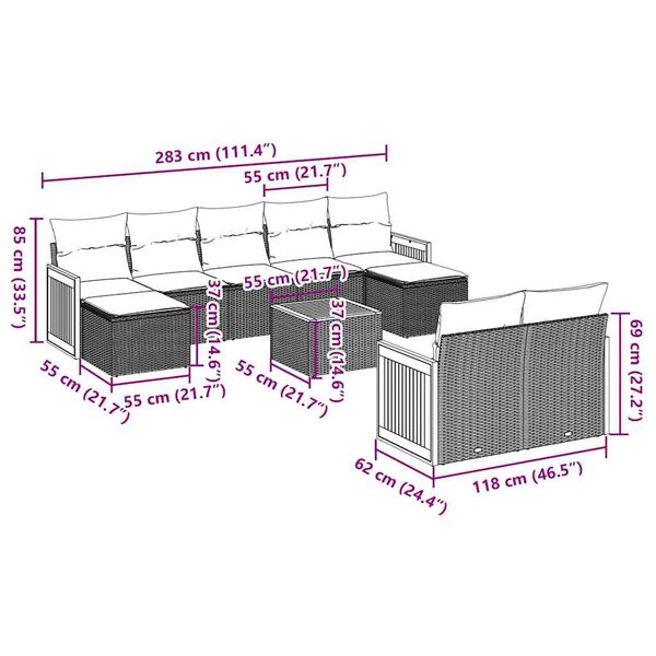 vidaXL &Sigma;&alpha;&lambda;ό&nu;&iota; &Kappa;ή&pi;&omicron;&upsilon; &Sigma;&epsilon;&tau; 10 &Tau;&epsilon;&mu;&alpha;&chi;ί&omega;&nu; &Mu;&alpha;ύ&rho;&omicron; &Sigma;&upsilon;&nu;&theta;&epsilon;&tau;&iota;&kappa;ό &Rho;&alpha;&tau;ά&nu; &mu;&epsilon; &Mu;&alpha;&xi;&iota;&lambda;ά&rho;&iota;&alpha;