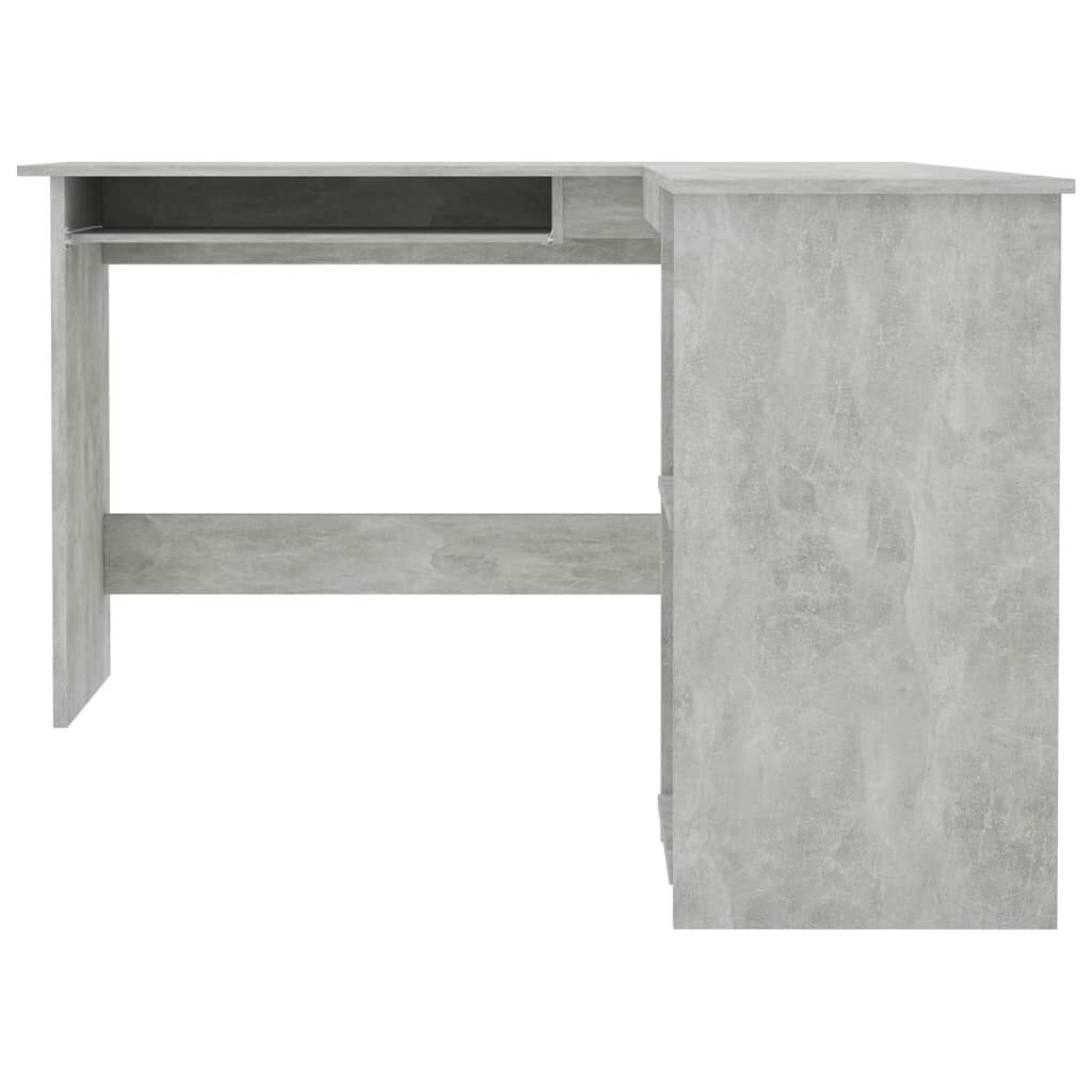 vidaXL Γραφείο Γωνιακό Γκρι Σκυροδέματος 120x140x75 εκ. Επεξ. Ξύλο