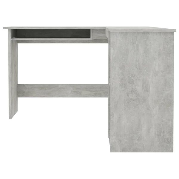 vidaXL Γραφείο Γωνιακό Γκρι Σκυροδέματος 120x140x75 εκ. Επεξ. Ξύλο