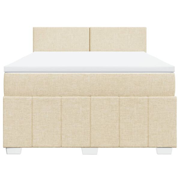 vidaXL &Kappa;&rho;&epsilon;&beta;ά&tau;&iota; Boxspring &mu;&epsilon; &Sigma;&tau;&rho;ώ&mu;&alpha; &Kappa;&rho;&epsilon;&mu; 160x200 &epsilon;&kappa;. &Upsilon;&phi;&alpha;&sigma;&mu;ά&tau;&iota;&nu;&omicron;