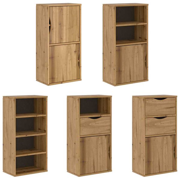 vidaXL Πλαϊνά ντουλάπια 5 τεμ. ODDA 40x24x79 εκ. από Μασίφ Ξύλο Πεύκου