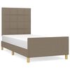 vidaXL Σκελετός Κρεβατιού Χωρίς Στρώμα Taupe 90x190 εκ. Υφασμάτινο