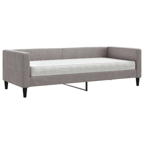 vidaXL Καναπές Κρεβάτι με Στρώμα Taupe 80 x 200 εκ. Υφασμάτινο
