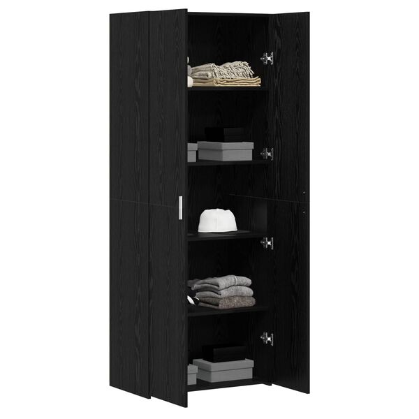 vidaXL Highboard Μαύρη δρυς 70 x 42.5 x 185 εκ Επεξεργασμένο ξύλο