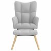vidaXL Κουνιστή καρέκλα με υποπόδιο Cloud Grey Fabric