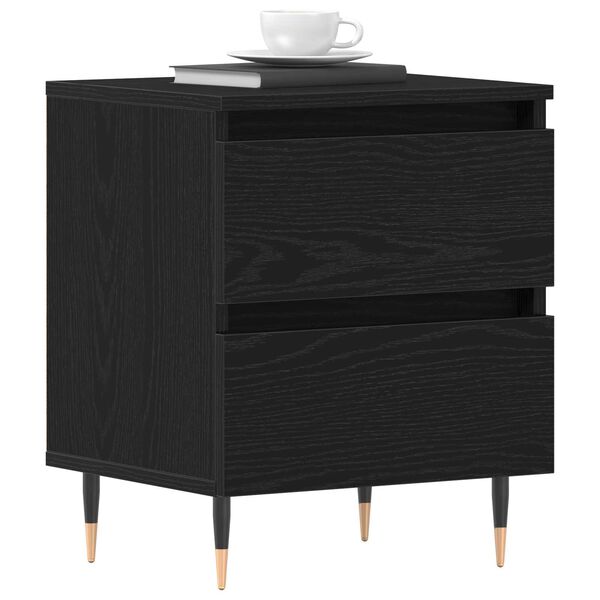 vidaXL Κομοδίνο Μαύρη δρυς 40 x 35 x 50 εκ. Επεξεργασμένο ξύλο