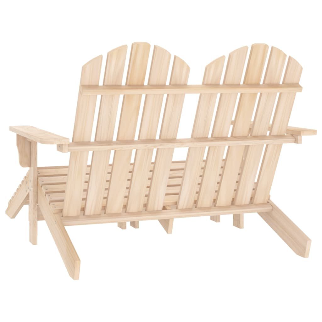 vidaXL Καρέκλα Κήπου Adirondack Διθέσια από Ξύλο Ελάτης & Υποπόδιο