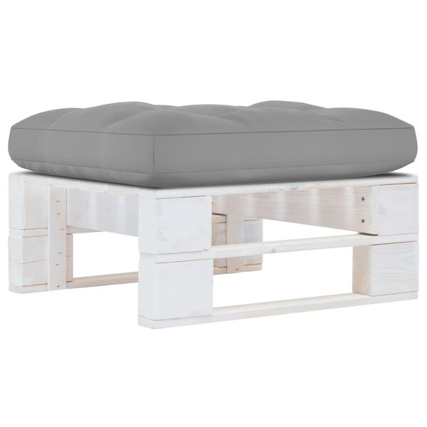 vidaXL Καθιστικό Κήπου Ottoman Λευκό Εμποτισμένο Ξύλο Πεύκου