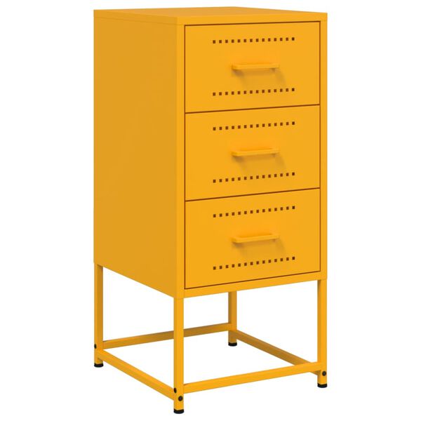 vidaXL Κομοδίνο Μουσταρδί 36x39x78 εκ. από Χάλυβα