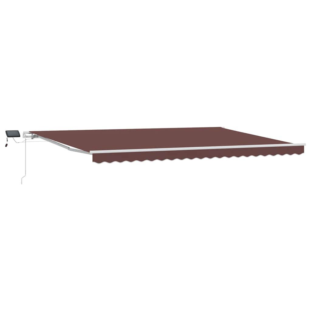 vidaXL Τέντα Πτυσσόμενη Χειροκίνητη με LED Καφέ 500x300 εκ.