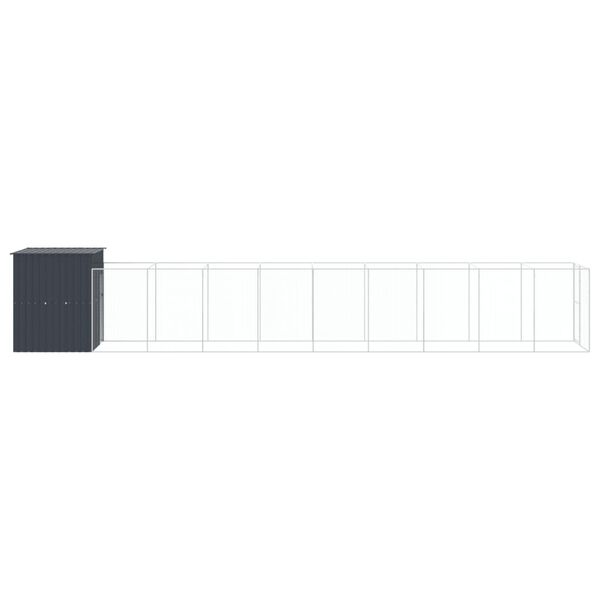 vidaXL Σπιτάκι Σκύλου με Αυλή Ανθρακί 165x1067x181 εκ. Γαλβαν. Χάλυβας