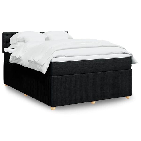 vidaXL &Kappa;&rho;&epsilon;&beta;ά&tau;&iota; Boxspring &mu;&epsilon; &Sigma;&tau;&rho;ώ&mu;&alpha; &Mu;&alpha;ύ&rho;&omicron; 140x200 &epsilon;&kappa;. &Upsilon;&phi;&alpha;&sigma;&mu;ά&tau;&iota;&nu;&omicron;