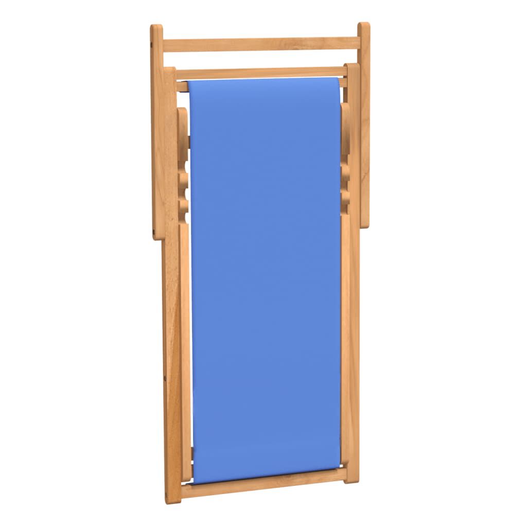 vidaXL Ξαπλώστρα Μπλε 56 x 105 x 96 εκ. από Ξύλο Teak