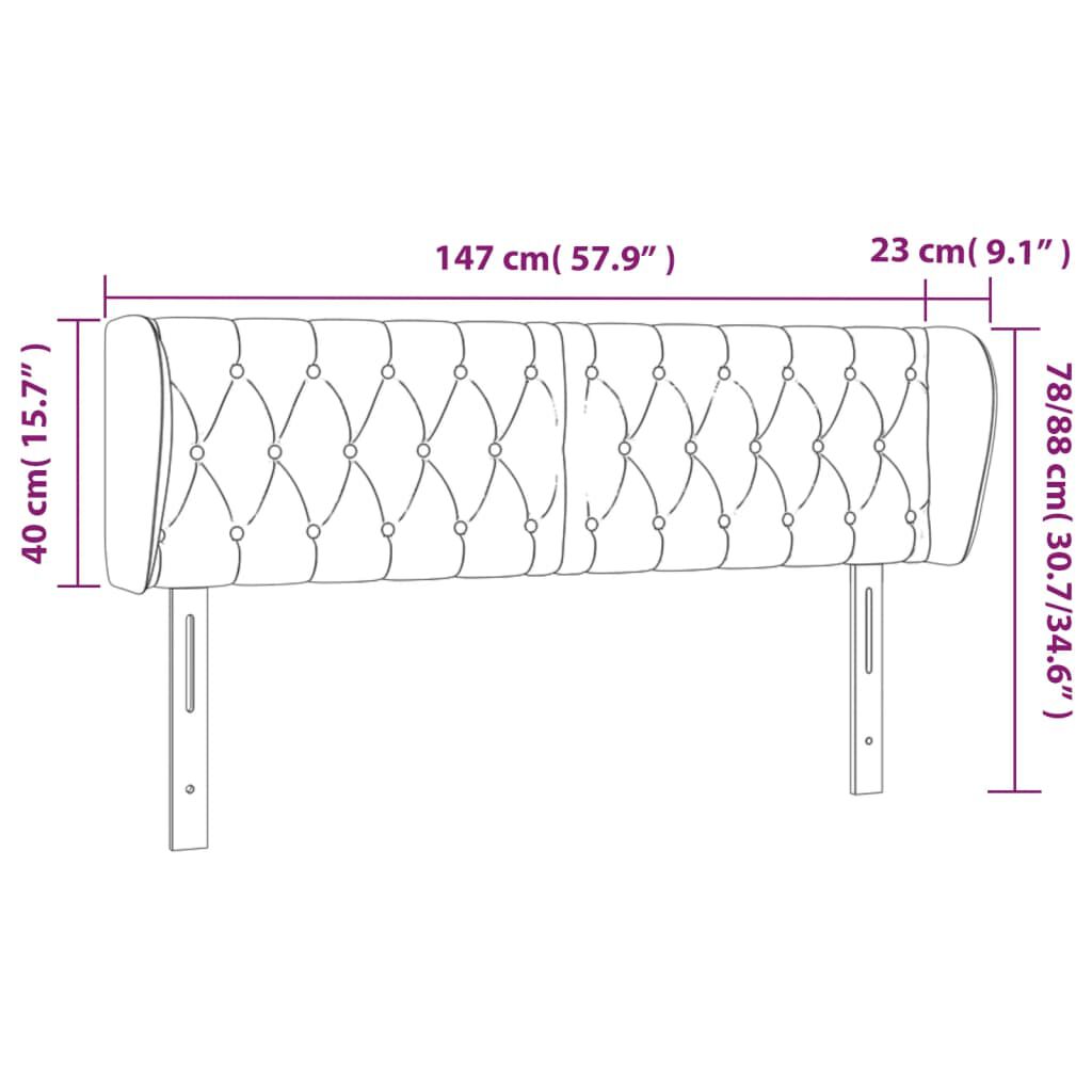 vidaXL Κεφαλάρι με Πτερύγια Σκούρο Καφέ 147 x 23 x 78/88εκ. Υφασμάτινο