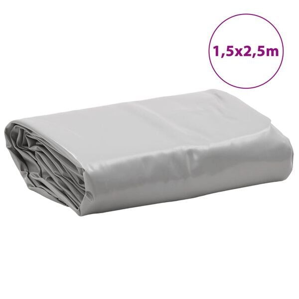 vidaXL Μουσαμάς Γκρι 1,5 x 2,5 μ. 650 γρ./μ²