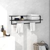 vidaXL Βάση για Πετσέτες Επιτοίχια Μαύρη 95 x 25 x 22 εκ. Σιδερένια