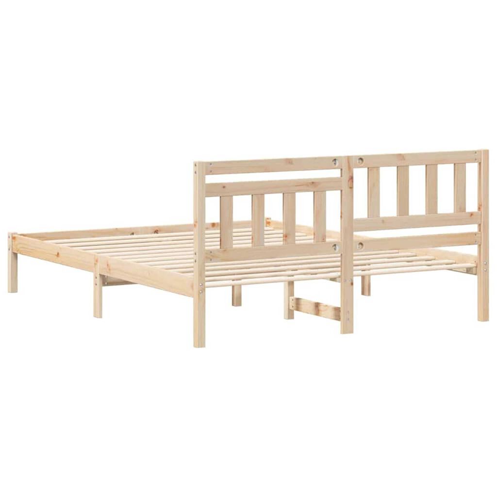 vidaXL Σκελετός Κρεβατιού Καφέ 160 x 200 cm Μασίφ ξύλο πεύκου