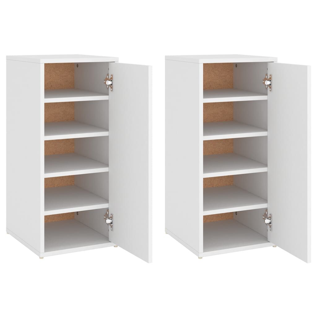 vidaXL Παπουτσοθήκες 2 τεμ. Λευκές 32 x 35 x 70 εκ. από Μοριοσανίδα