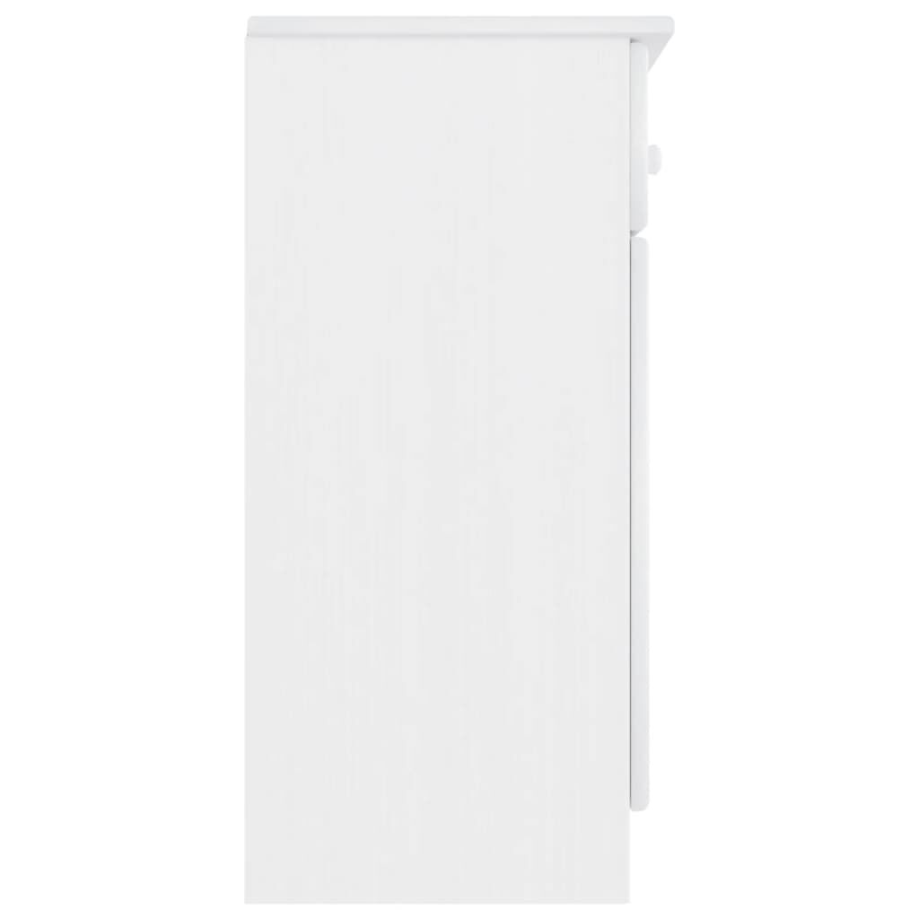 vidaXL Ντουλάπι ALTA Λευκό 112 x 35 x 73 εκ. από Μασίφ Ξύλο Πεύκου