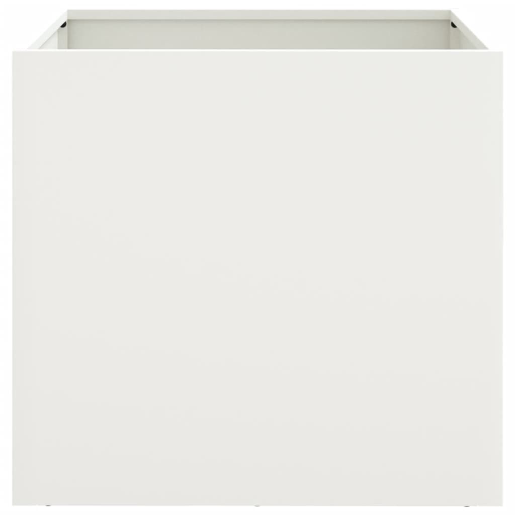 vidaXL Ζαρντινιέρες 2 τεμ. Λευκές 49x47x46εκ. από Χάλυβα