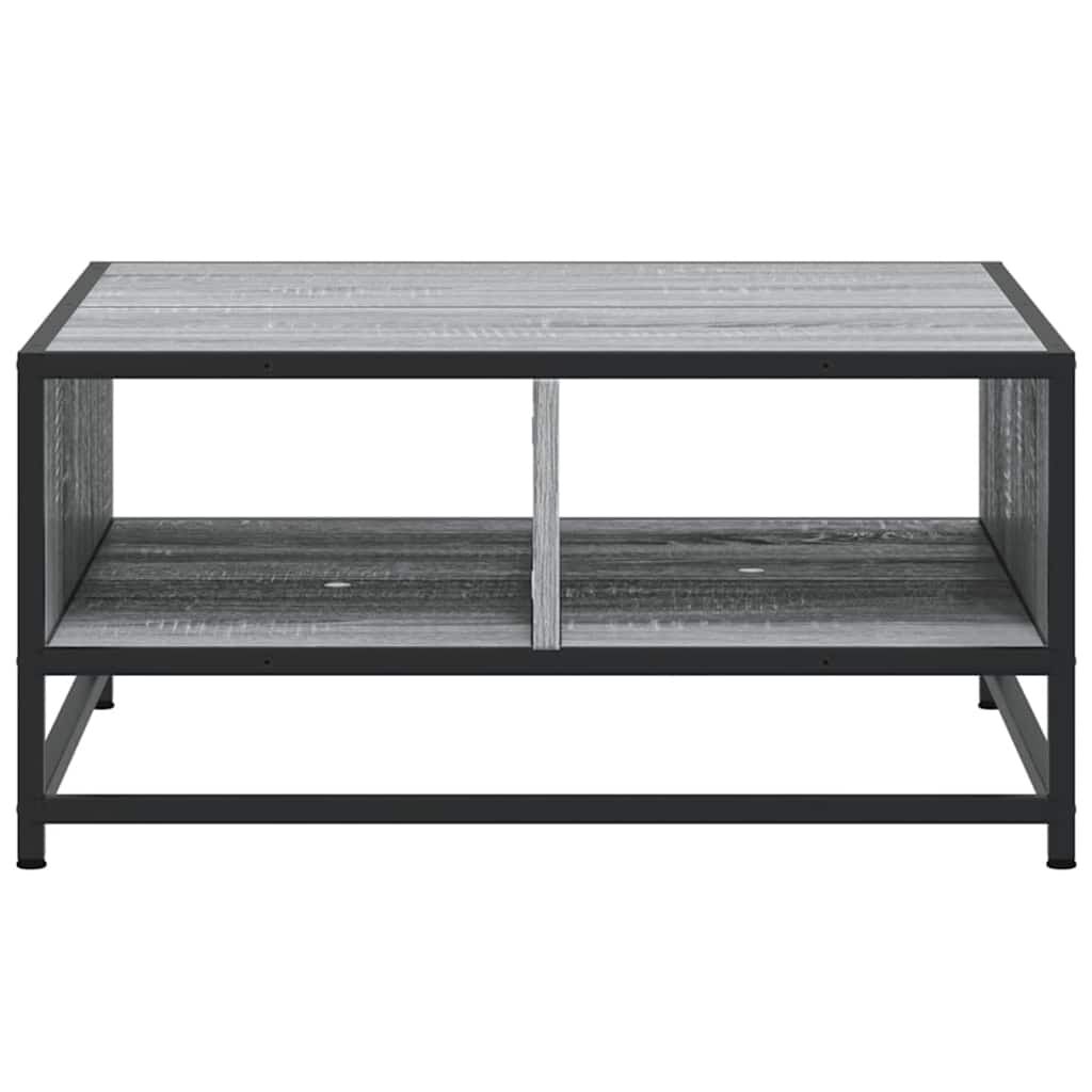 vidaXL Τραπεζάκι Σαλονιού Γκρι Sonoma 60,5x60,5x30εκ Επεξ.Ξύλο/Μέταλλο