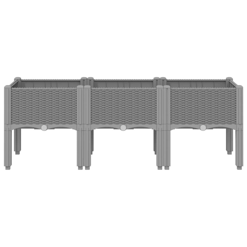 vidaXL Ζαρντινιέρα Κήπου με Πόδια Αν. Γκρι 120x40x42 εκ Πολυπροπυλένιο