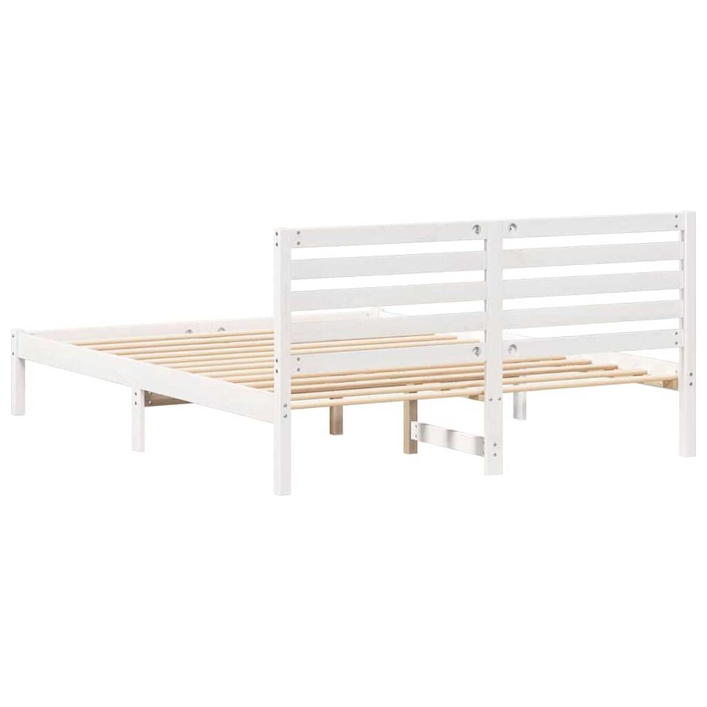 vidaXL Σκελετός Κρεβατιού Λευκό 150 x 200 cm Μασίφ ξύλο πεύκου