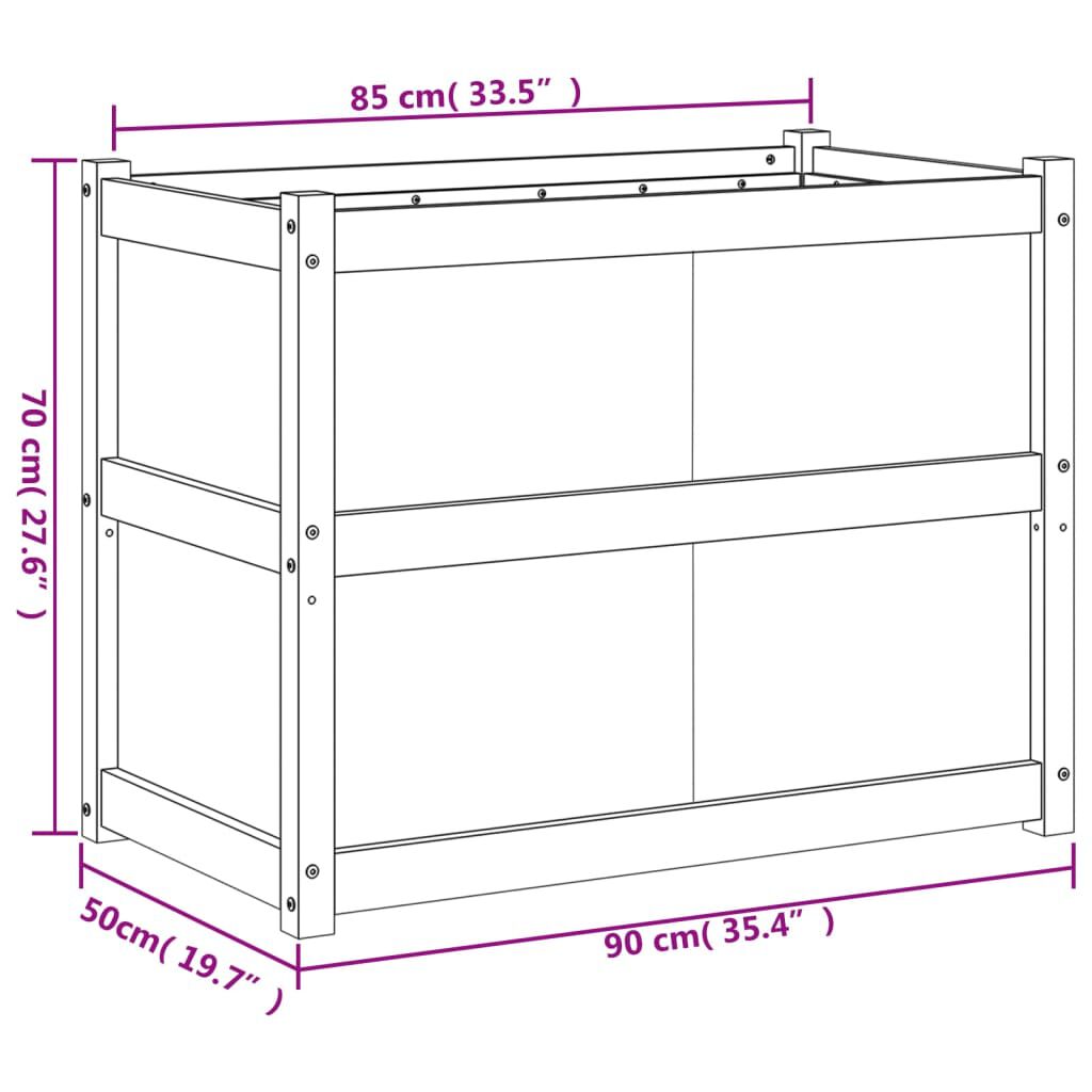 vidaXL Ζαρντινιέρα 90 x 50 x 70 εκ. από Μασίφ Ξύλο Ψευδοτσούγκας