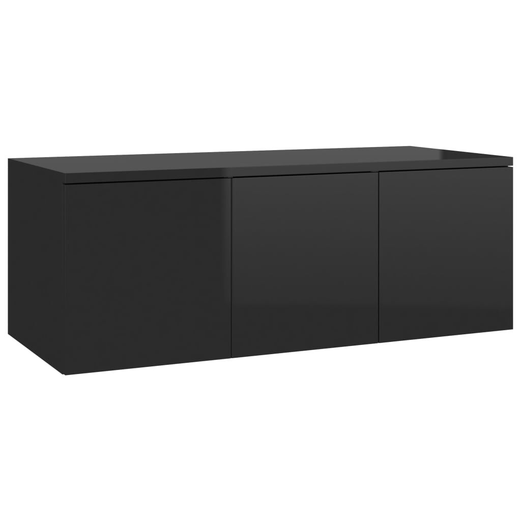 vidaXL Έπιπλο Τηλεόρασης Γυαλιστερό Μαύρο 80x34x30 εκ. Επεξ. Ξύλο