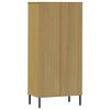 vidaXL Βιβλιοθήκη OSLO με 2 Συρτάρια Καφέ 60x35x128,5 εκ. Μασίφ Ξύλο