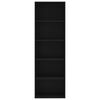 vidaXL Βιβλιοθήκη με 5 Ράφια Μαύρη 60 x 30 x 189 εκ. από Επεξ. Ξύλο