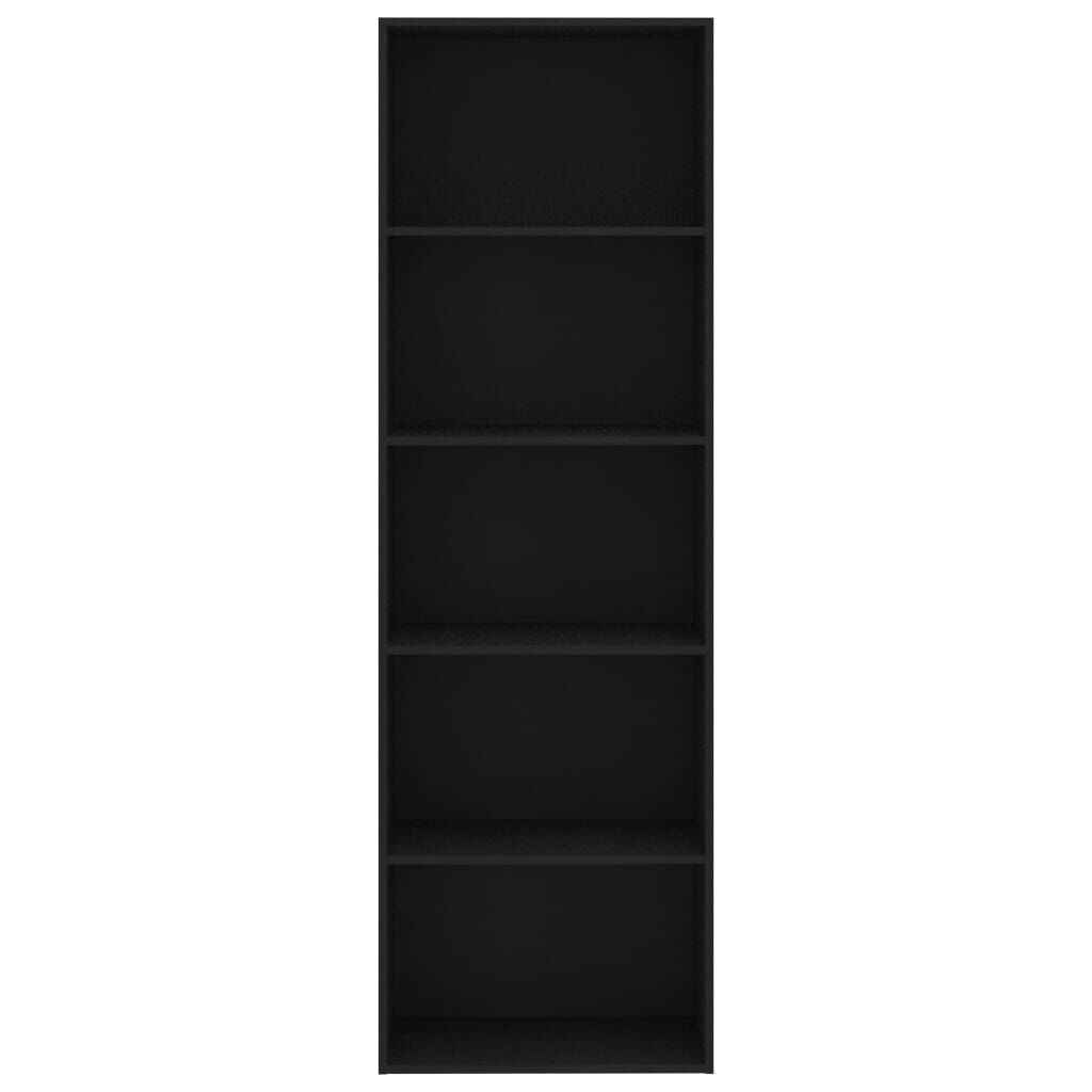 vidaXL Βιβλιοθήκη με 5 Ράφια Μαύρη 60 x 30 x 189 εκ. από Επεξ. Ξύλο