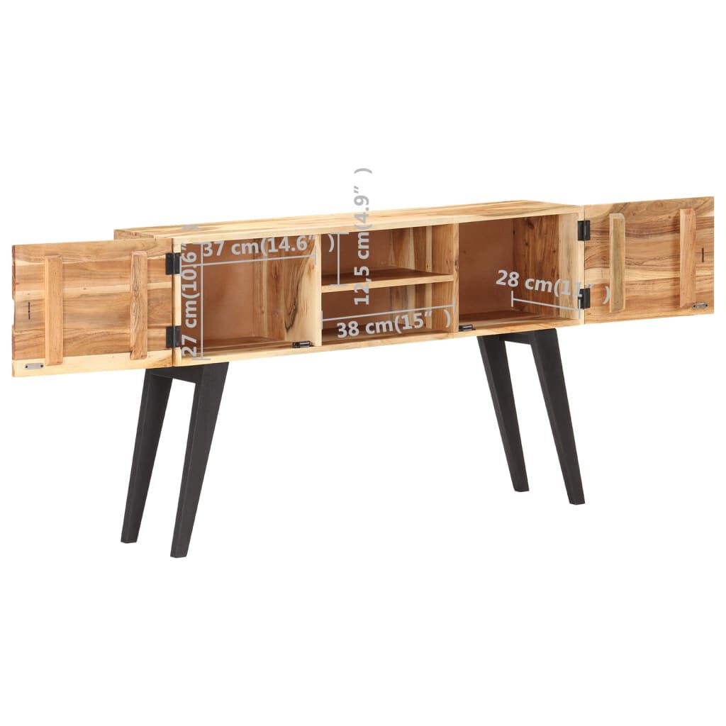 vidaXL Ντουλάπι 120 x 30 x 75 εκ. από Μασίφ Ξύλο Ακακίας