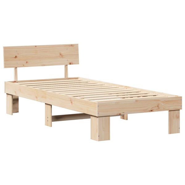 vidaXL Σκελετός Κρεβατιού Καφέ 90 x 190 cm Συμπαγές ξύλο πεύκου