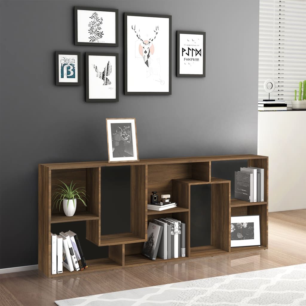 vidaXL Βιβλιοθήκη Καφέ Δρυς 67 x 24 x 161 εκ. από Επεξεργασμένο Ξύλο