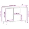 vidaXL Μπουφές Γκρι Σκυροδέματος 101,5x35x70 εκ. από Επεξεργασμένο Ξύλο