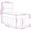 vidaXL &Kappa;&rho;&epsilon;&beta;ά&tau;&iota; Boxspring &mu;&epsilon; &Sigma;&tau;&rho;ώ&mu;&alpha; &Mu;&alpha;ύ&rho;&omicron; 90x190 &epsilon;&kappa;.&Upsilon;&phi;&alpha;&sigma;&mu;ά&tau;&iota;&nu;&omicron;