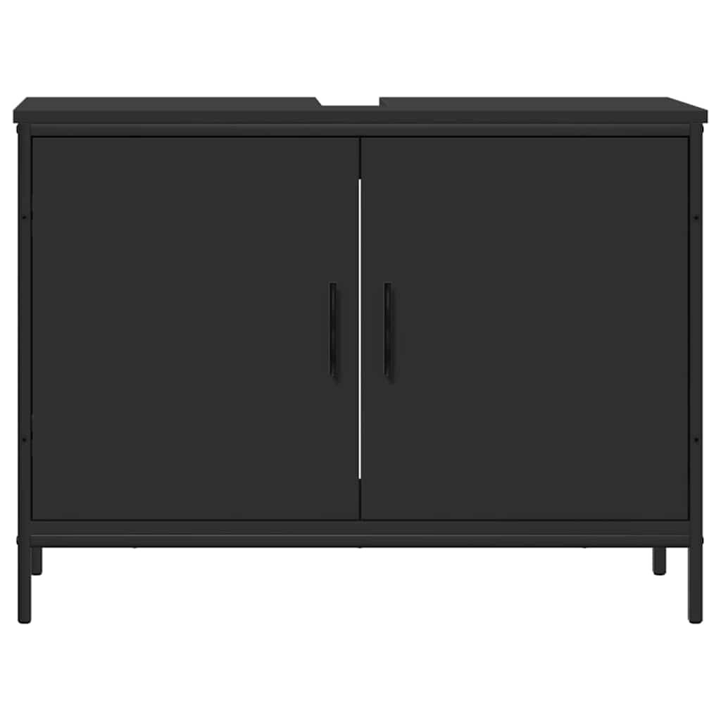 vidaXL Ντουλάπι Νιπτήρα Μπάνιου Μαύρο 80x30x60 εκ. Επεξεργασμένο Ξύλο