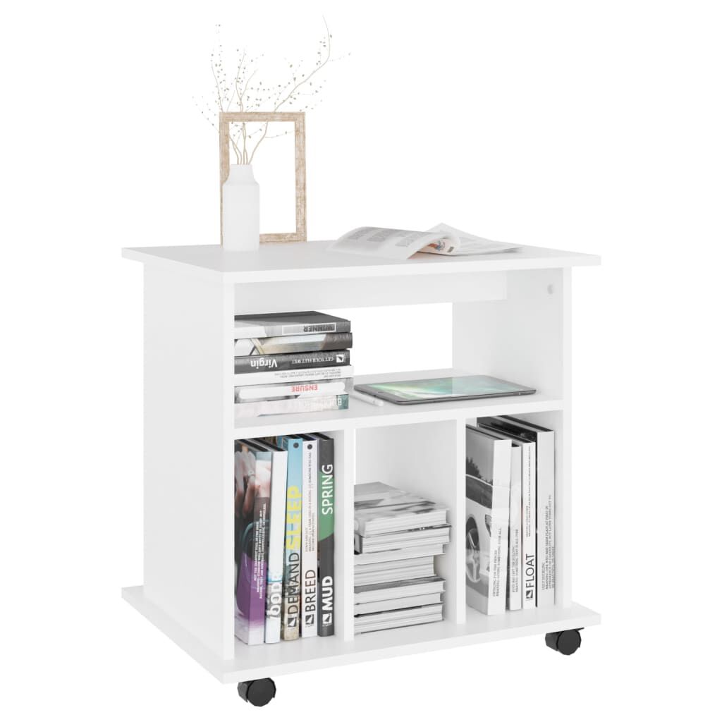 vidaXL Ντουλάπι Τροχήλατο Λευκό 60 x 45 x 60 εκ. από Επεξ. Ξύλο
