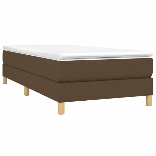 vidaXL Κρεβάτι Boxspring με Στρώμα Σκούρο Καφέ 80x200 εκ. Υφασμάτινο